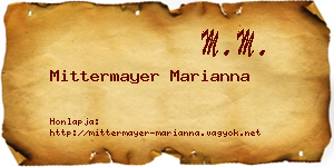 Mittermayer Marianna névjegykártya